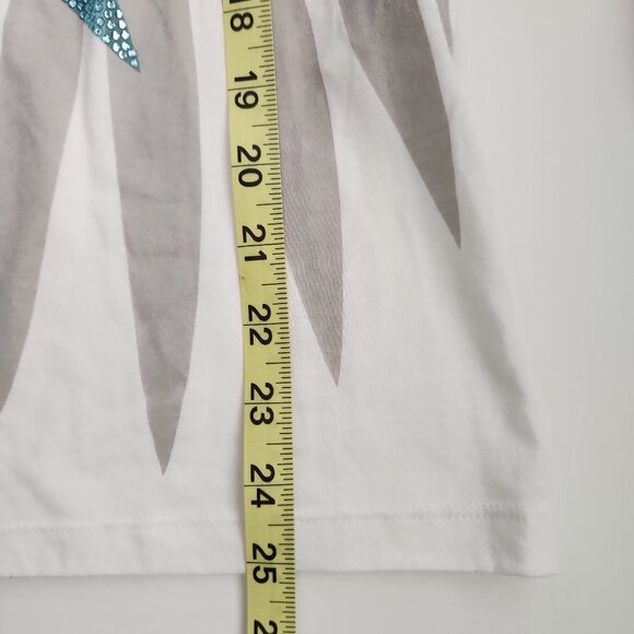 Emporio Armani made Italy 42 / S White Crystal palm leaf print women's t-shirt - Picture 12 of 14